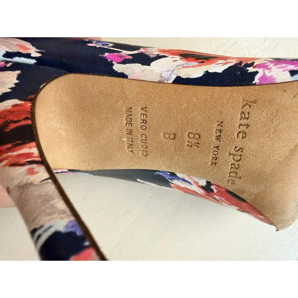 Kate Spade New York Licorice Floral Pointed-Toe Heels 8.5 B